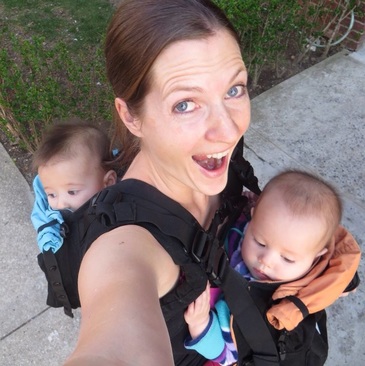 US Japan Fam's 1st time tandem wearing twins in the TwinGo Baby Carrier