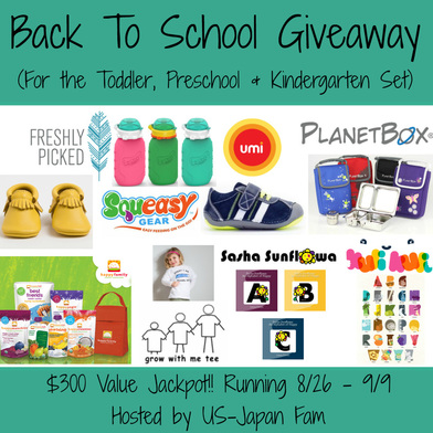 US-Japan Fam's $300 Value Back To School Giveaway For the Preschooler and Kindergarten Set