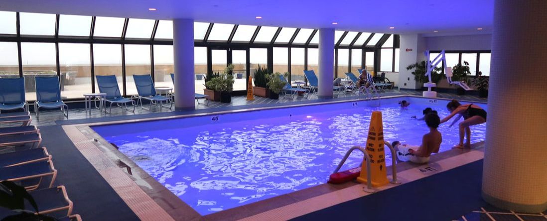The indoor pool at Tropicana Atlantic City, on the 6th Floor of the South Tower