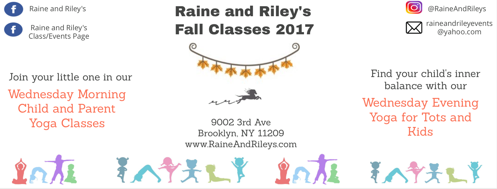 Raine and Riley's kids' yoga classes in Bay Ridge, Brooklyn