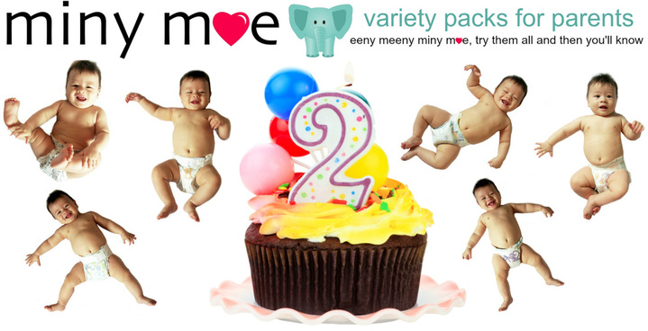 Miny Moe turns two and is giving away a 6-brand 30-count diaper variety pack!