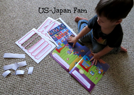 US-Japan Fam reviews Stickie Story, personalized sticker story books.