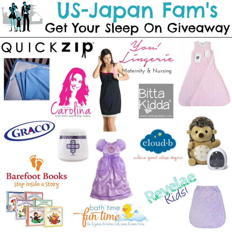 US-Japan Fam's Get Your Sleep On Giveaway features $300 in sleep gear for baby, toddler, and mama!