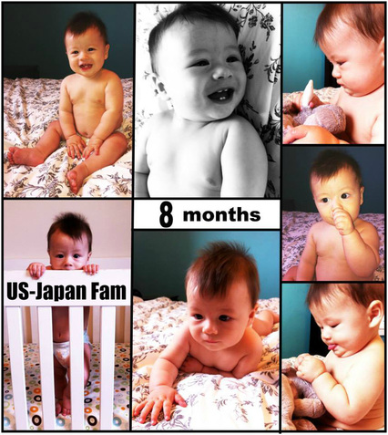 US-Japan Fam documents baby's growth with monthly collages.