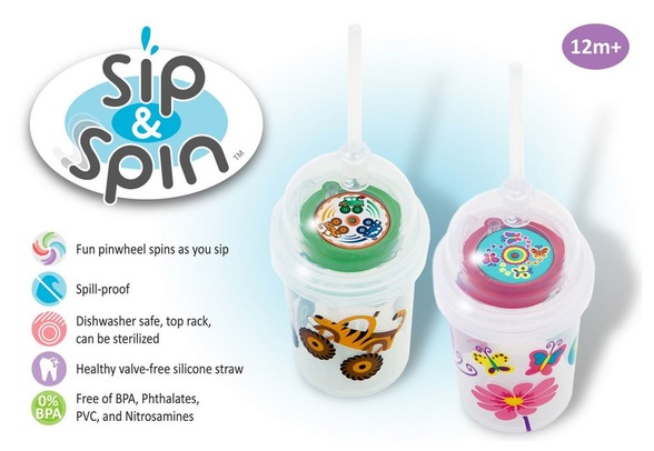 US-Japan fam reviews nuSpin Kids' Zoomi Sip & Spin straw cup
