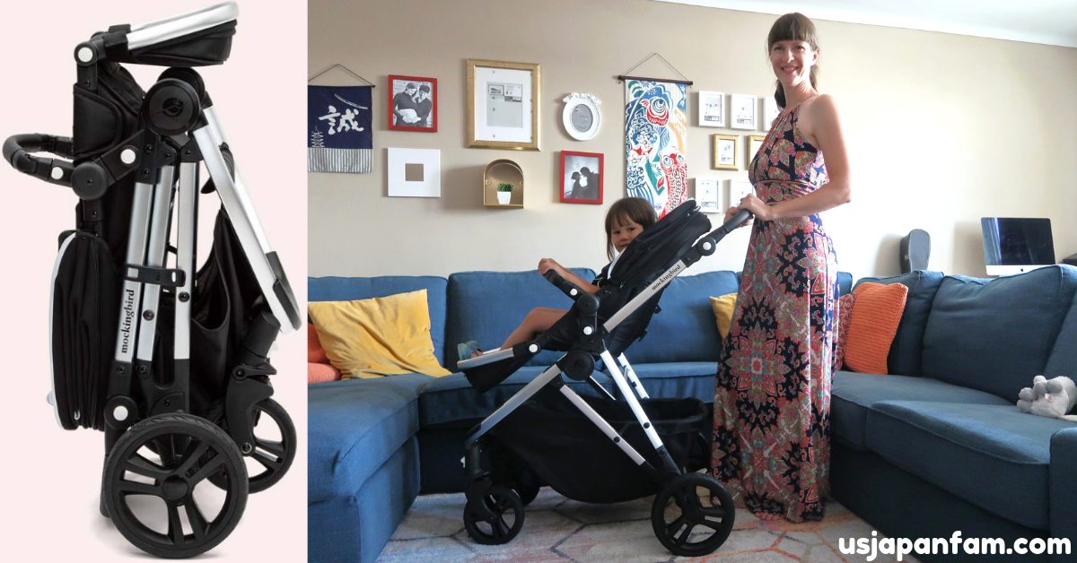 US Japan Fam reviews Mockingbird stroller with stand-alone fold!