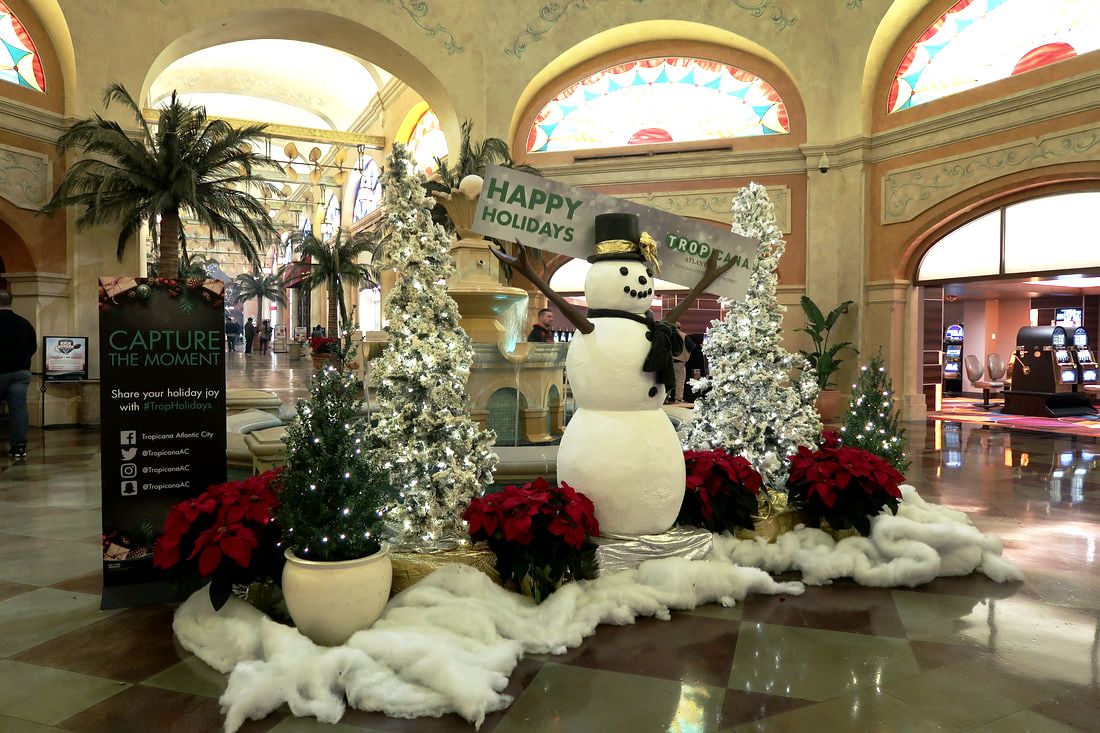 Christmas decorations at Tropicana Atlantic City