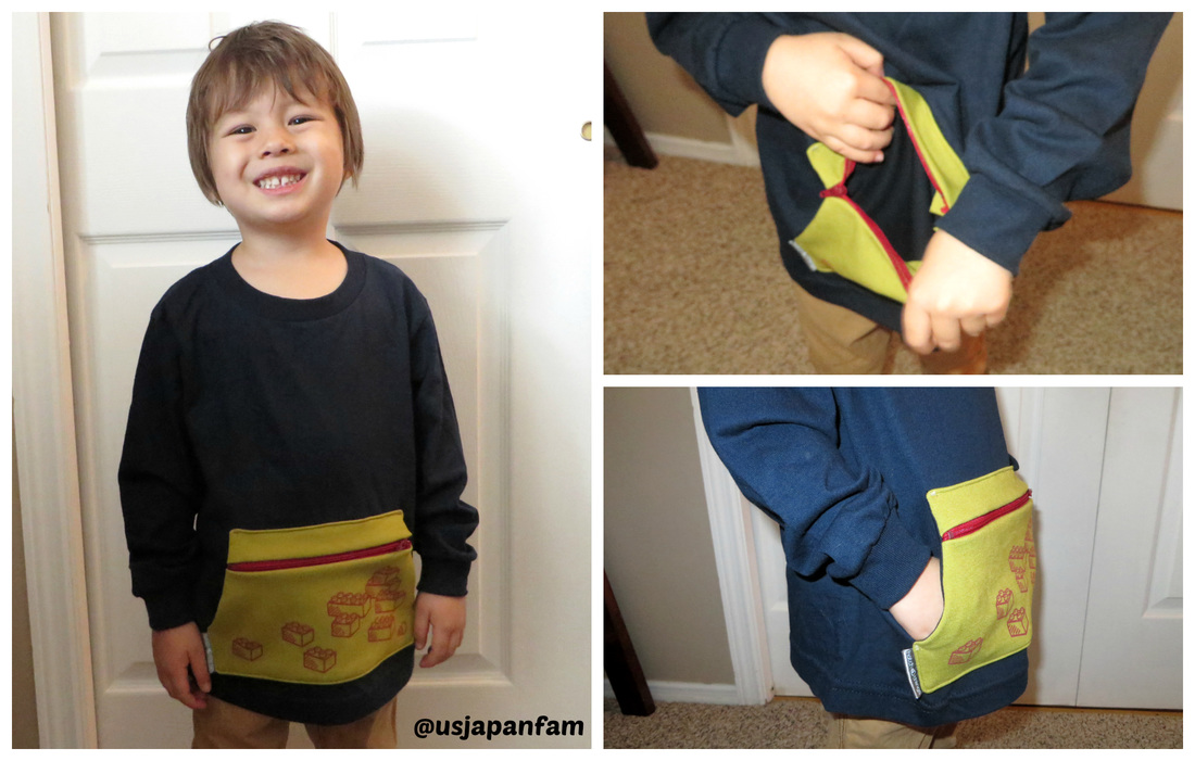 US Japan Fam reviews the new PockeTeez by Hatch Things, featuring a zippered pocket in front!