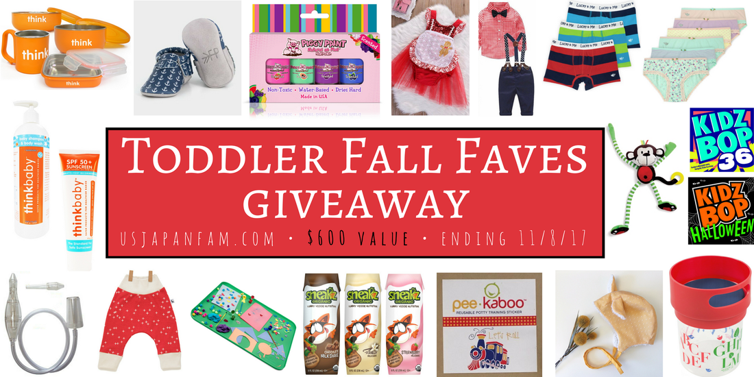 Enter to win US Japan Fam's $600 value Toddler Fall Faves Giveaway!