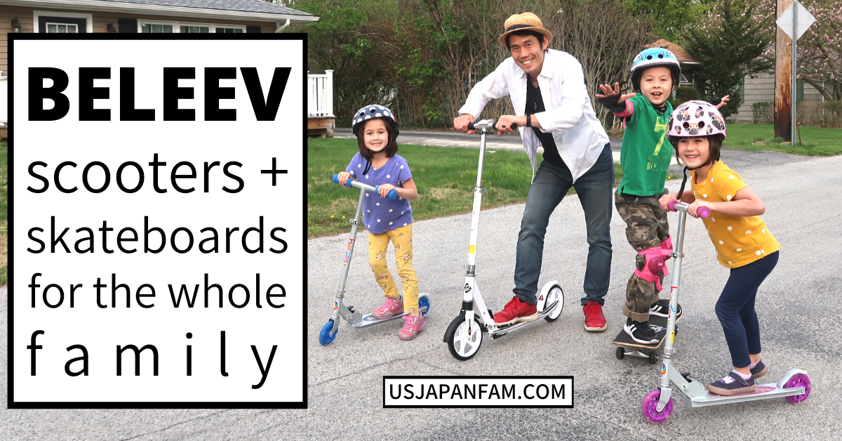 US Japan Fam reviews BELEEV Scooters + Skateboards for the whole family