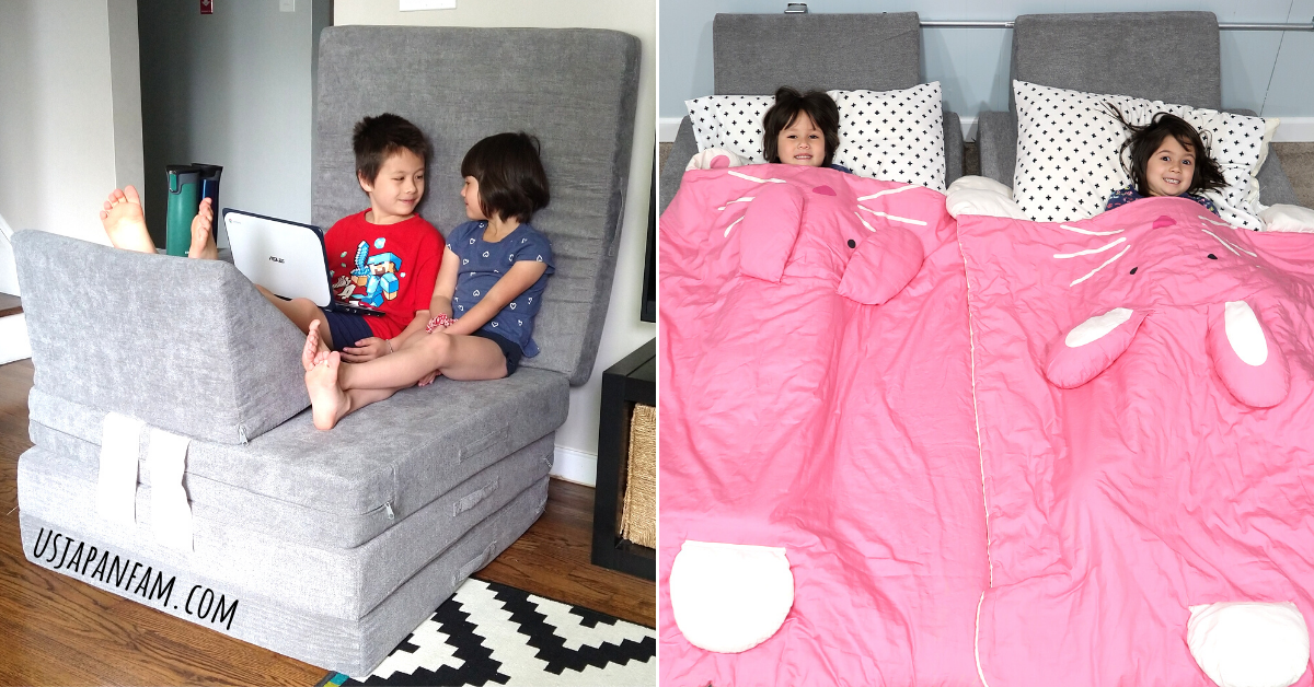 US Japan Fam reviews Kozy Couch kids play sofa