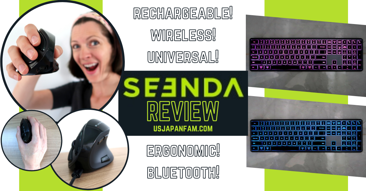 US Japan Fam reviews SEENDA wireless ergonomic vertical mouse and backlit keyboard