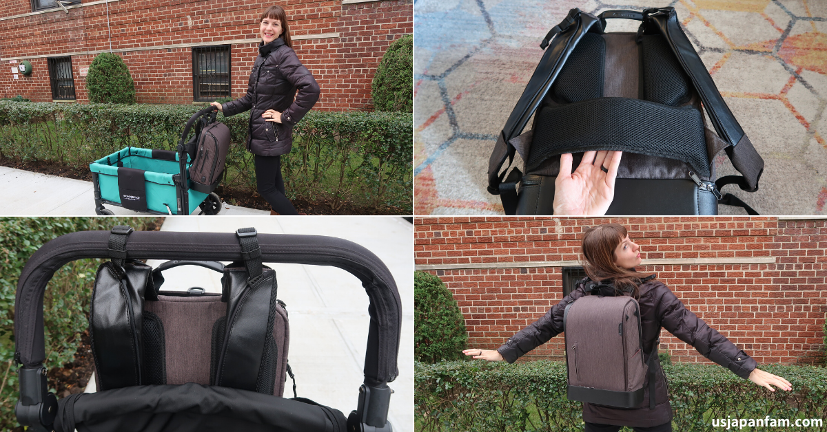 US Japan Fam reviews the BEST DIAPER BAG EVER - The Vianetic Diaper Backpack - carry as backpack, on stroller, on car seat