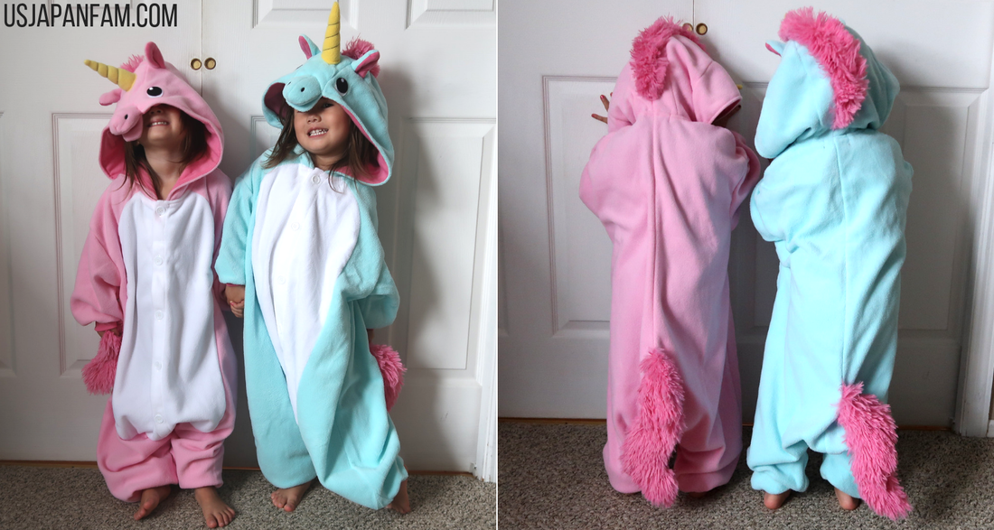US Japan Fam review & giveawa of Japanese Kigurumi hooded onesie costumes from Kutame