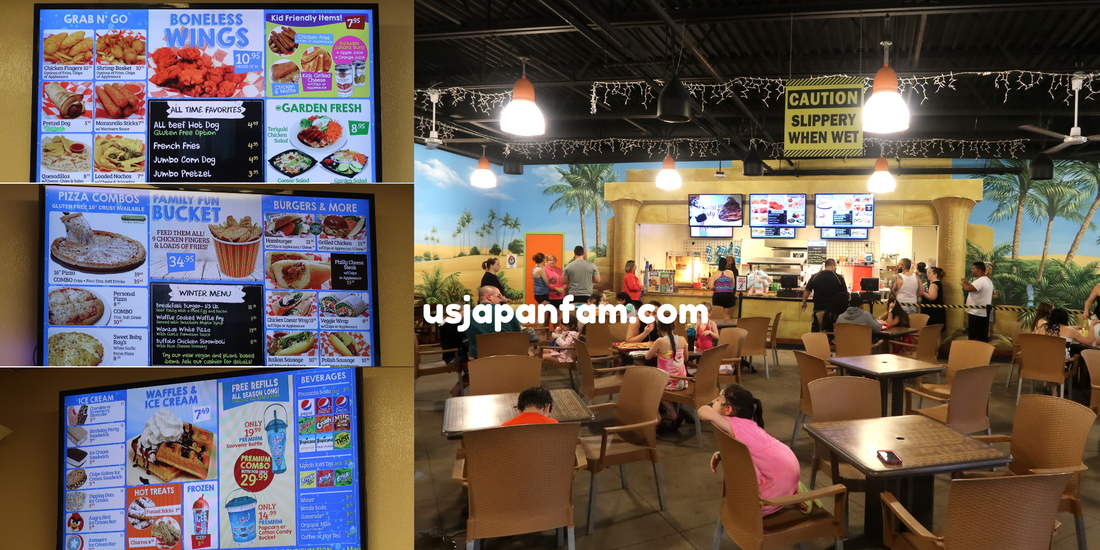 US Japan Fam reviews Sahara Sams Indoor Waterpark - the restaurant