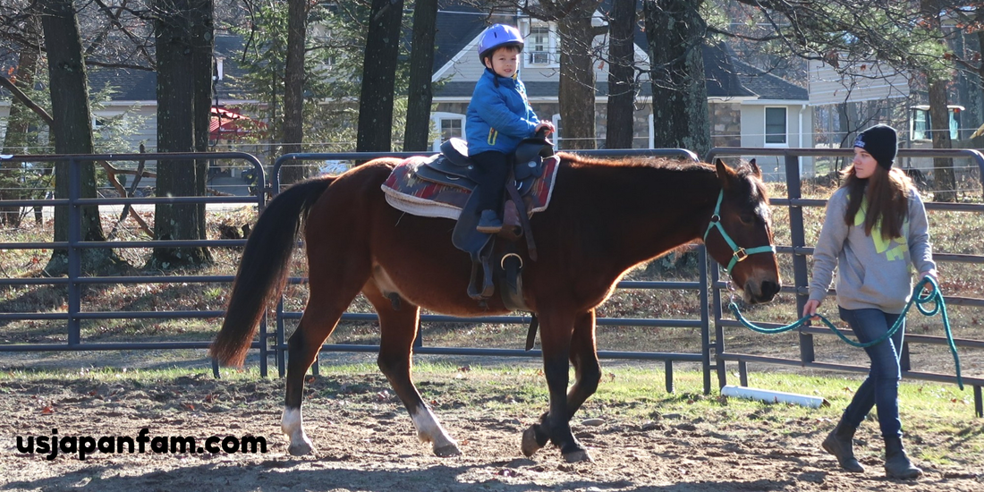 4-year-old's first horse ride, at Pocono Manor!
