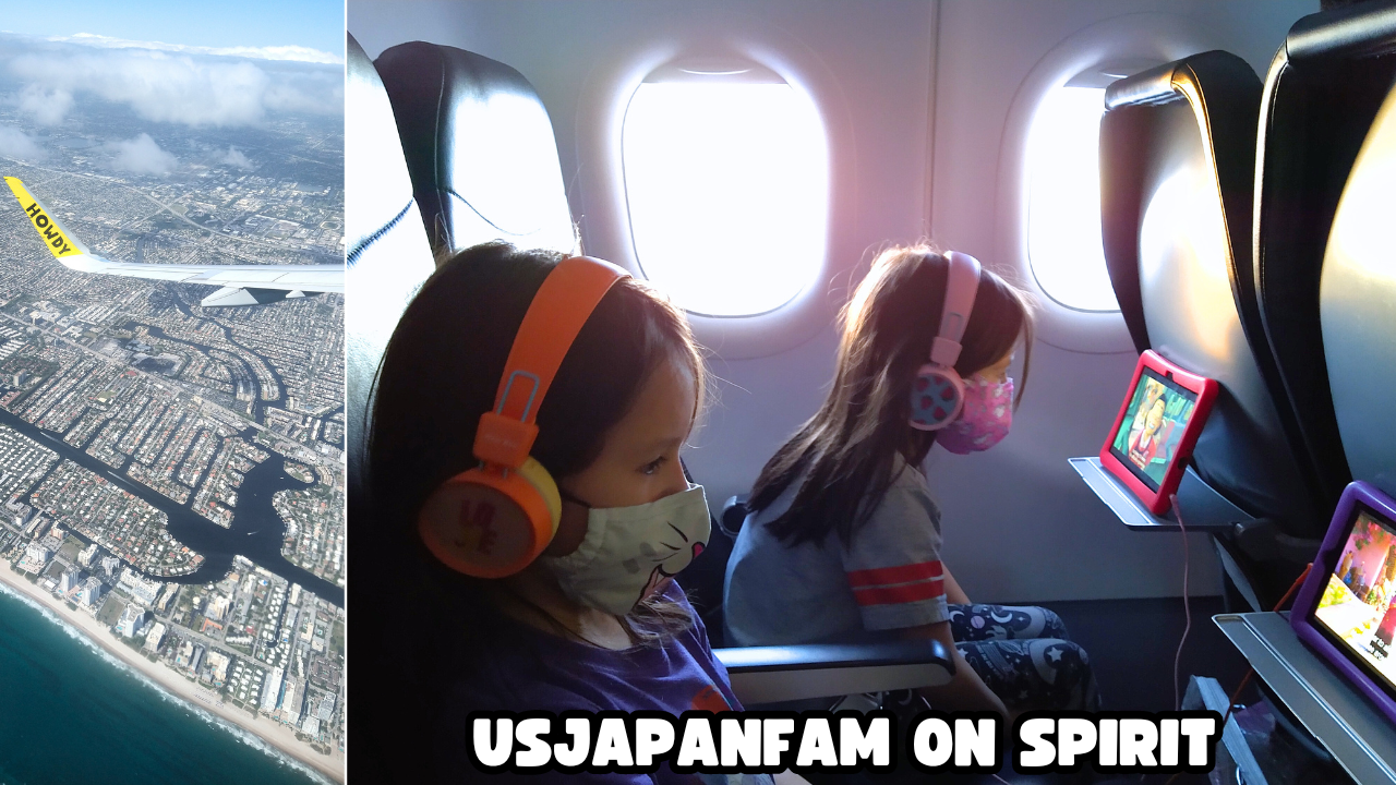 How to save money on spring break family vacation - US Japan Fam flies with no frills budget airlines like Spirit