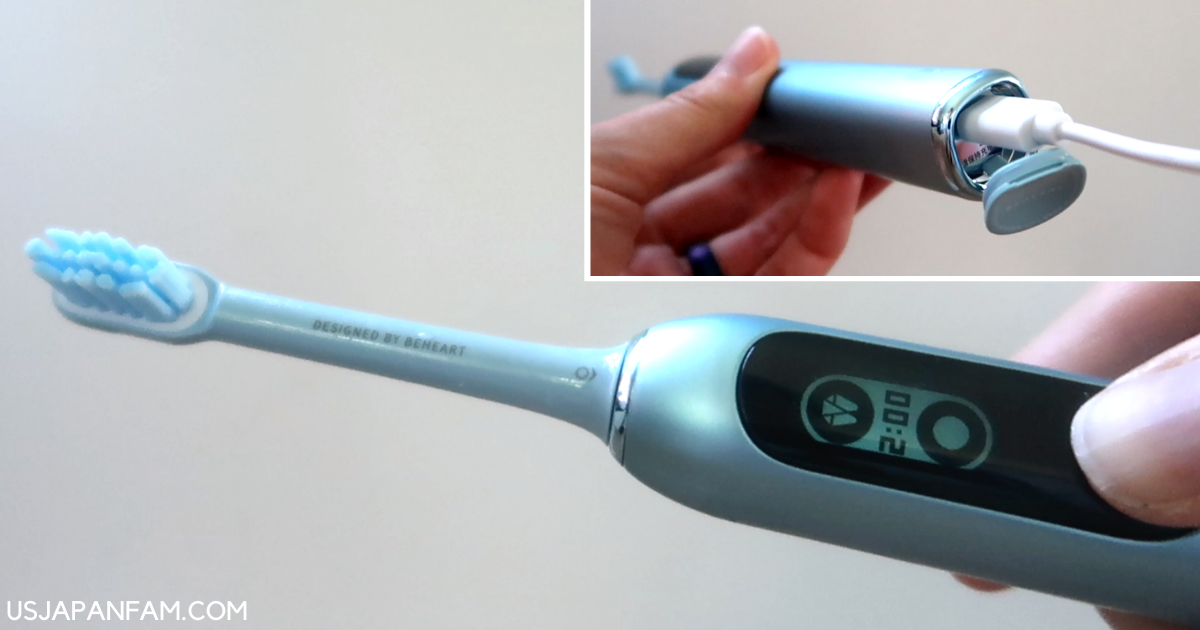 usjapanfam reviews beheart w2 smart toothbrush on indiegogo - .96 inch display screen on toothbrush and 60 day charge